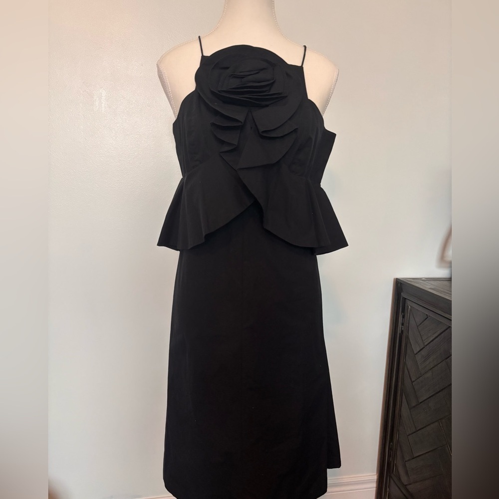 Elegant Black Ruffle Anthropologie Dress